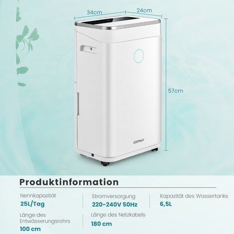 Dehumidifier with 6.5 L water tank for up to 30 - 25 L / day (1/5)