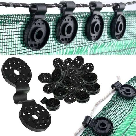 100 Pièces Clips pour Filet d'Ombrage, Attaches Bâche avec Œillets en Plastique, Pinces Anti-UV pour Fixation Clôture et Voile d'Ombrage (1/4)