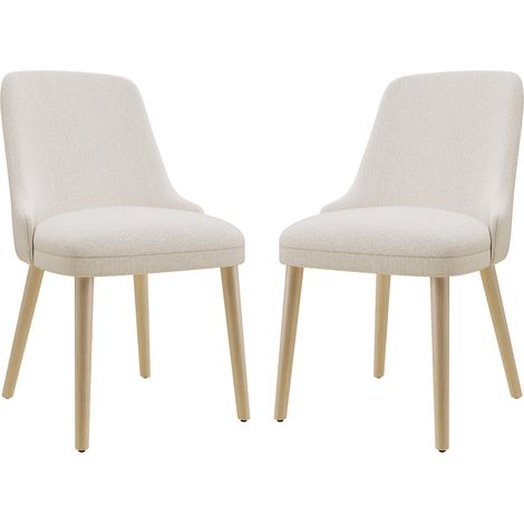 COLAMY Esszimmerstühle 2er Set mit Hoher Rückenlehne – Vintage Chic Stil, Komfortable Sitzfläche, Ideal für Küche und Esszimmer, Beige