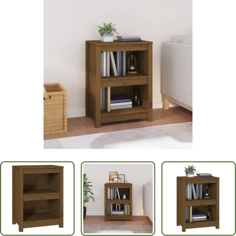 vidaXL Rangement en bois - Bibliothèque Marron miel 50x35x68 cm Bois de pin massif (1/5)