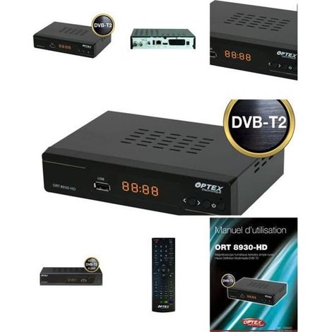 DECODEUR NUMERIQUE ENREGISTREUR TNT HD DVB-T2 USB HDMI (1/3)