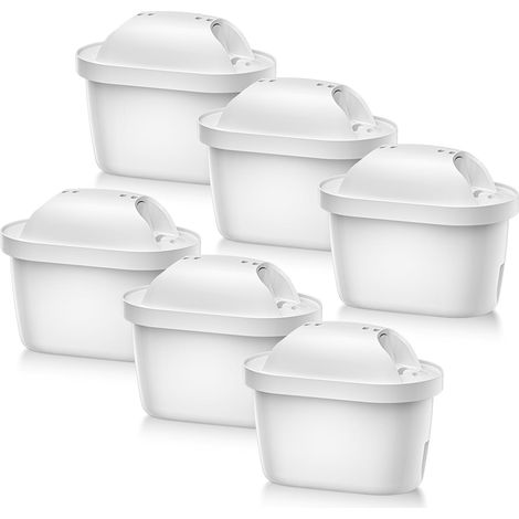 6er-Pack Wasserfilterkartuschen, kompatibel mit Brita, MarellaJug, Maxtra+Plus und Maxtra Pro All-in-One-Wasserkochern reduziert Chlor, Schwermetalle und Kalk für besseren Geschmack (1/5)