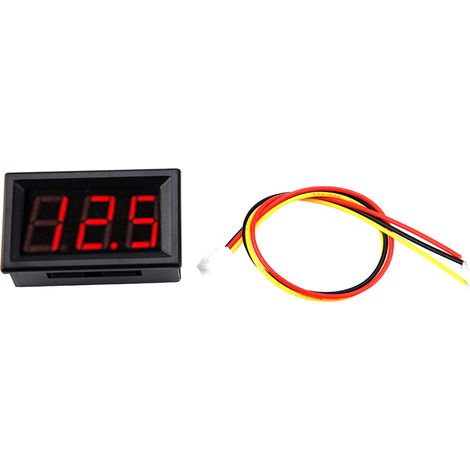 Voltmètre numérique à LED 3 fils 0,56" avec protection contre l'inversion de polarité DC 0-100 V (rouge) (1/5)