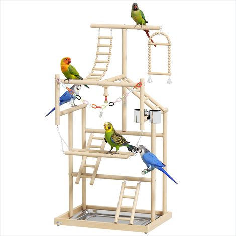 Cage pour oiseaux Aire de jeux pour oiseaux 4 niveaux (1/5)