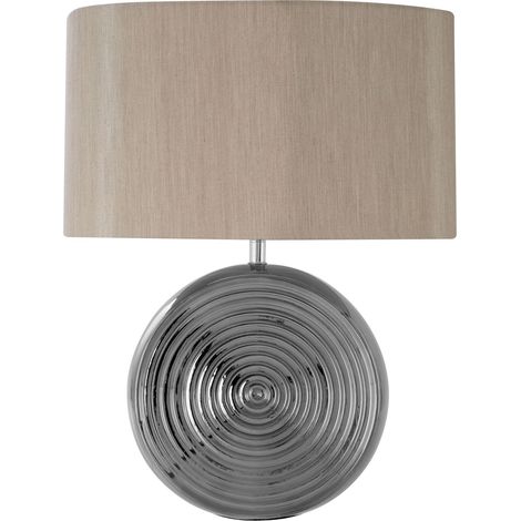 Premier Housewares Contemporary Look Silver Ceramic Table Lamp/ Adjustable Reading Table Lamp Ideal For Living Rooms And Bedrooms/ w38 x d20 x h48cm.