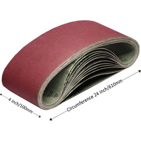 Promotion, Bande Abrasive, 15 Bandes Abrasives 100 x 610 mm Assortiment de 3 pièces par granulation 80/120/150/240/400 pour Ponceuse Bande Lime Électrique,-- (1/4)