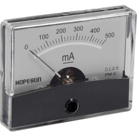 Ampèremètre Analogique - 500 mA - Pour Courant Continu - Panneau Électronique Véhicule Alimentation Bricolage - 60 x 47 mm (1/4)