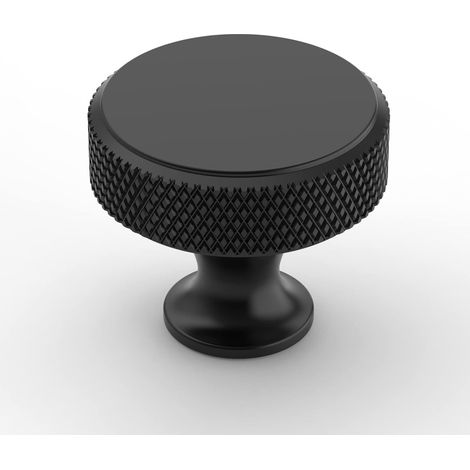 CCYKXA Set of 10 Furniture Knobs Round Kitchen Door Knobs Door Knobs Black Cupboard Door Knob Kitchen Handle UK0051 (1/4)
