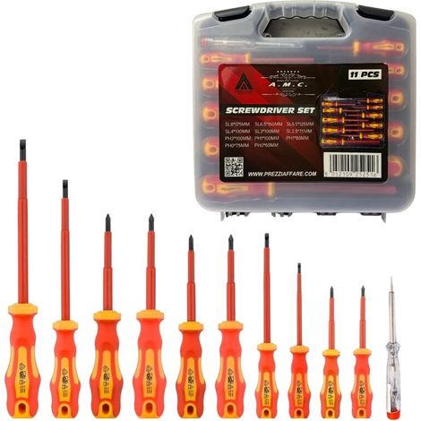 Set Cacciaviti 11 Pcs, Set di Giravite Isolati Professionali Con Punte Magnetico (1/4)