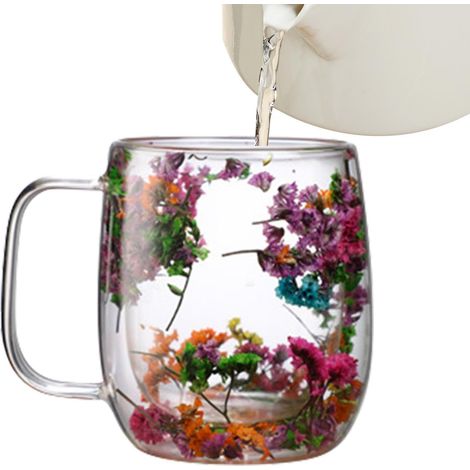 Tasse à thé aux s, tasses en verre à double paroi Tasses à à double paroi  séchée Art Dry – tasse à café en verre à Double paroi, , pour Cappuccino, café, thé, jus de lai (1/5)