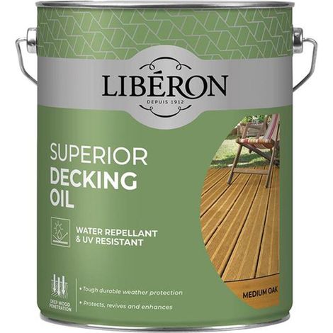 Liberon Superior Decking Oil Medium Oak 5L - Water Resistant (1/2)