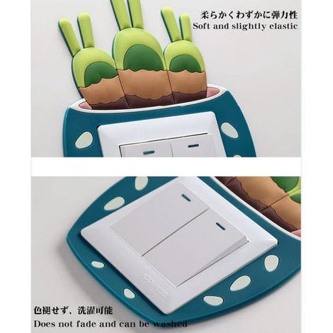 Lot de 2 autocollants muraux pour interrupteur électrique pour chambre à coucher, garçons et filles,Bunny + Dragon King Ball (1/3)