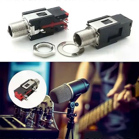 Prise jack pour écouteurs 635 mm, prise casque mono/stéréo, connecteur audio pour téléphone à verrouillage fileté, prise jack femelle. (1/4)