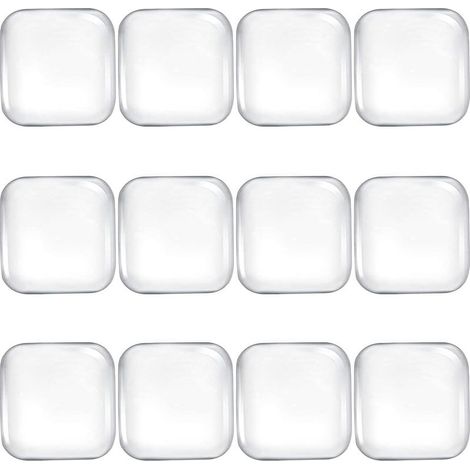 Butées de porte murales carrées transparentes en caoutchouc souple – Lot de 12 autocollantes, sans vis, discrètes et résistantes (1/5)