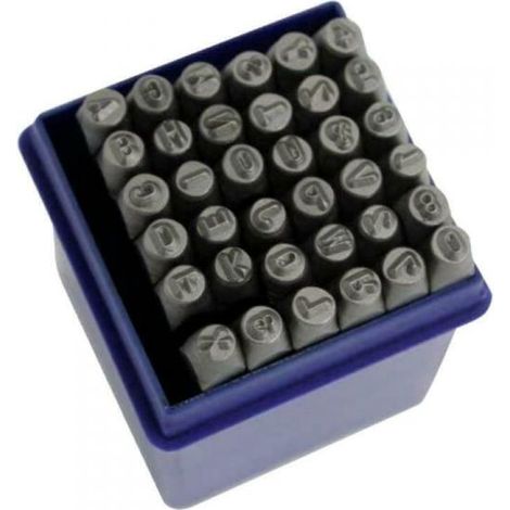 SET COMPLETO PUNZONI NUMERATORI LETTERE + NUMERI+SIMBOLI 36 PEZZI 6MM