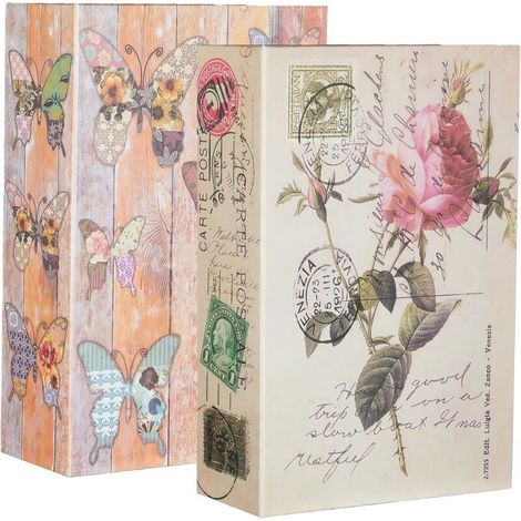 Lot de 2 coffre-fort en forme de livre avec serrure à combinaison, 18 x 11,5 x 5,5 cm, coffre-fort pour livres, coffre-fort pour clés, objets de valeur, argent et bijoux