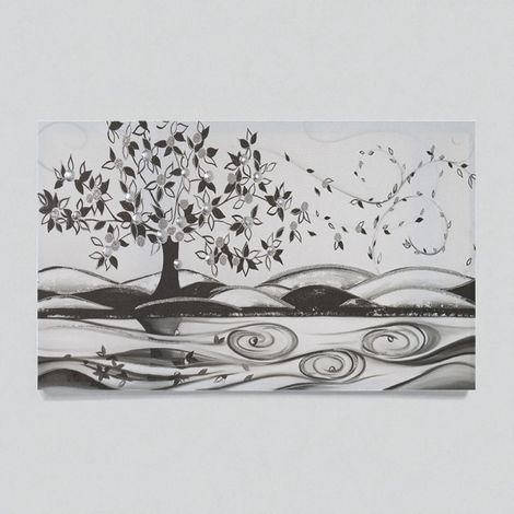 Quadro in tela 50x100 cm tema Albero Della Vita con particolari a rilievo (1/5)