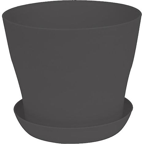 Lot de 12 pots en plastique noir pour plantes d'intérieur et d'extérieur, avec soucoupe intégrée - idéal pour votre chambre, burea (1/5)