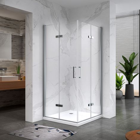 i-flair Falttür Duschkabine aus durchsichtigem 6 mm Sicherheitsglas - DK11 95x95x180 cm