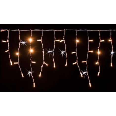 Guirlande stalactite flash 3M H 50CM 114 LED blanc chaud raccordable 230V IP67 extérieur Lotti