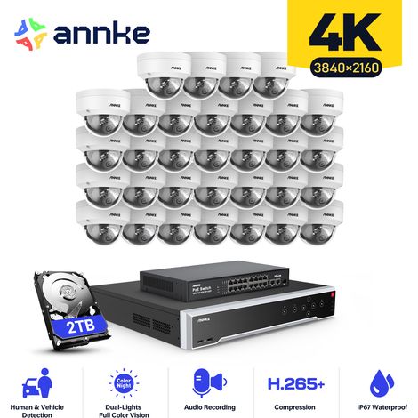 ANNKE Kit de Vidéosurveillance Filaire 32CH NVR 32×Caméras Vision Nocturne,Alerte Email,Détection Mouvement,Système de SécuritéCaméra de Surveillance Exterieure APP/PC à Distance 2TB (1/5)