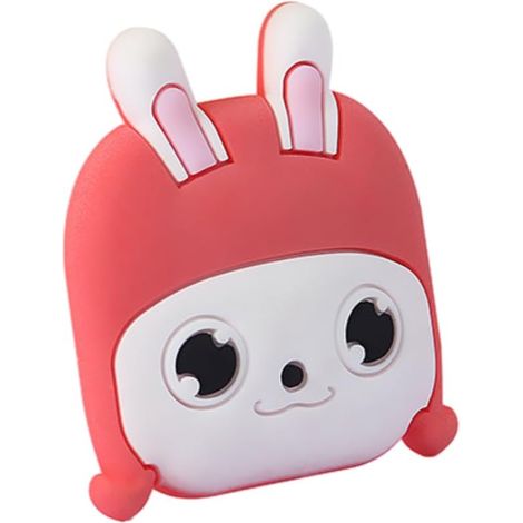 Cale Porte Caoutchouc Poignée De Porte De Dessin Animé,Tampon Anti-Collision,Protection Murale D'Aspiration De Porte,Autocollant En Silicone Silencieux 2Pièces,Petit Lapin