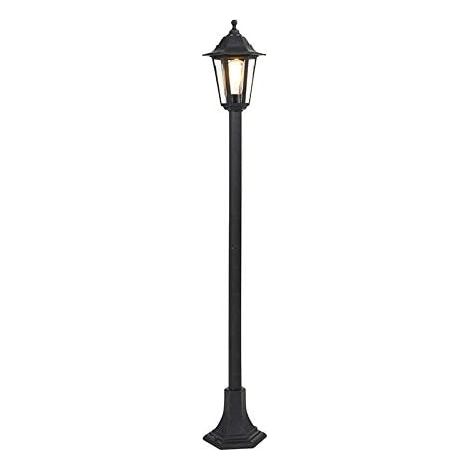 1 Lampadaire, Culot E27, Noir, Classique, IP44, Extérieur