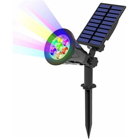 7 LED Solar Lights 2Packs Solar Spotlight with 7 Colors Change Wireless Outdoor Waterproof IP65 Garden Lights with 180° Adjustable Outdoor Solar Spotlight for Garden, Yard, Outdoor, Path (1/5)