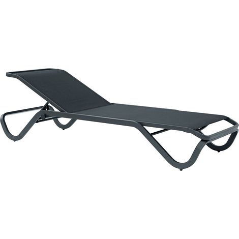 Moia Greenwood Vieste Lettino Outdoor Antracite Textilene Grigio (1/5)