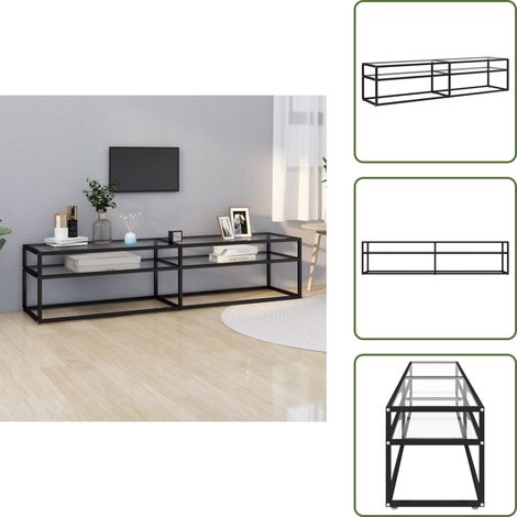 Muebles modernos - vidaXL Mueble para TV vidrio templado transparente 180x40x40,5 cm - Almacenamiento para DVD