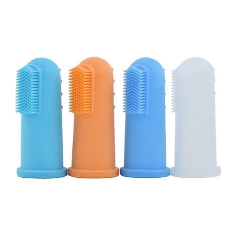 Lot de 4 brosses à dents en silicone pour animaux de compagnie - Soins dentaires doux pour chiens et chats (1/5)