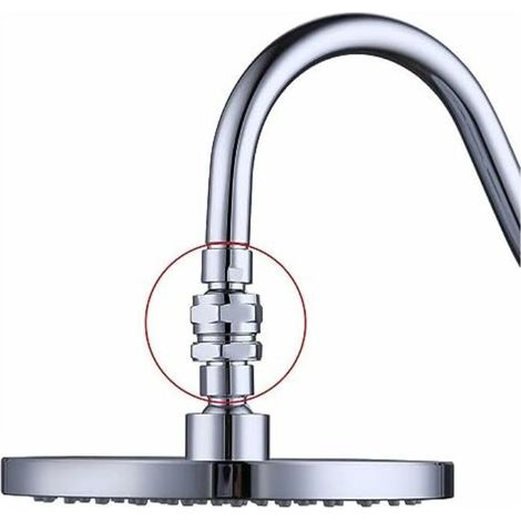 Pommeau de douche pluie rotule réglable pommeau de douche pommeau de douche en laiton aérateur de douche raccord pour pommeau de douche raccord de douche G 1/2 chrome poli (1/3)