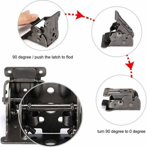 Support Pliant Pour Pied De Table - Acier Épais - Auto-Verrouillable - 90 Degres - Lot De 4 (1/5)