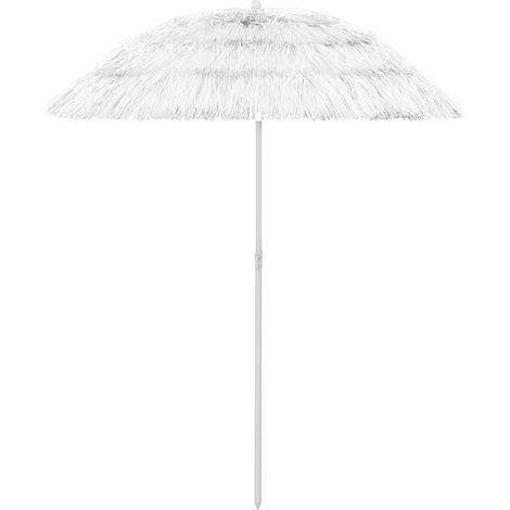Ombrellone da spiaggia hawaiano 180 cm bianco 020008386