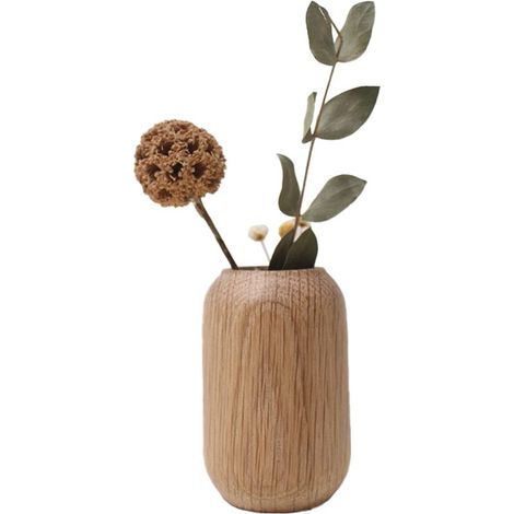 Vase Déco Maison Type A - Vase bois naturel pour fleurs séchées (1 pièce) (1/5)