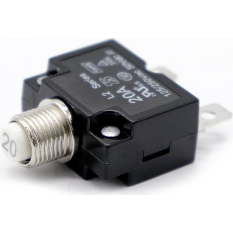 Disjoncteur de protection contre les surcharges, réarmement thermique, 20 A, 125/250 V CA