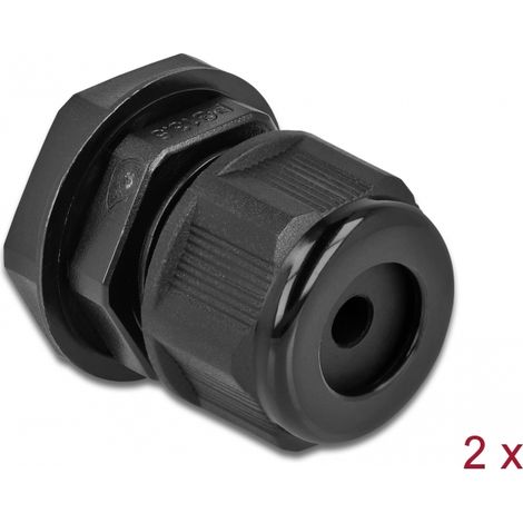 Delock Prensaestopas PG13,5 para cable redondo negro 2 piezas