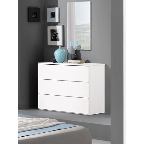 cassettiera "giotto" 3 cassetti bianco graffiato, 105x45x75 cm (1/2)