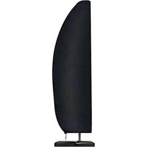 Extra-large, water-resistant, wind-resistant, UV-resistant and tear-resistant 210D Oxford fabric parasol cover with zipper, black, 265 x 40/70/50 cm (1/5)