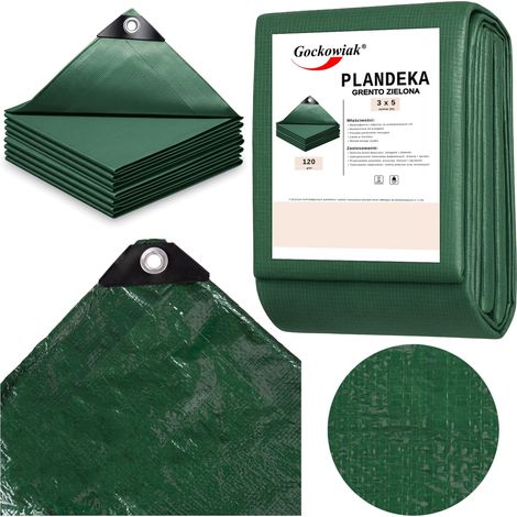 Lona de lona verde grento de 3x5 m y 120 g/m² (1/5)