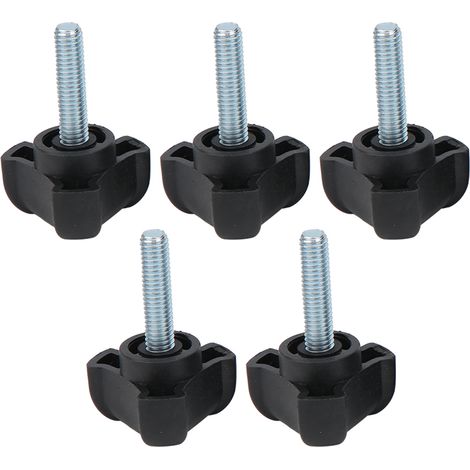 Lot de 5 vis à molette réglables en plastique avec poignée triangulaire arquée et verrouillage manuel M6 25 mm