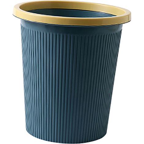 Poubelle en plastique bleu foncé, élégante et moderne, idéale pour la salle de bain, la cuisine et le salon.