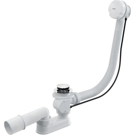 Alca - Kit vidange et trop-plein baignoire, longueur 1200 mm, blanc/chrome A51B-120