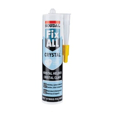 Soudal – Mastic de fixation transparent pour verre et métal – Résistance à l'eau – Application facile en intérieur et extérieur (1/10)