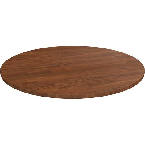 Plateau De Table Plan de travail - rond Marron foncé Ø80x1,5cm Chêne massif traité BV834502 - BonneVie (1/3)