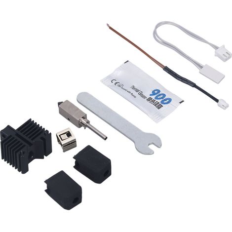 Kit d'extrusion Bambu Lab X1 : tête d'extrusion avec buse en acier trempé, fil thermistance et plaque chauffante en céramique (1/5)
