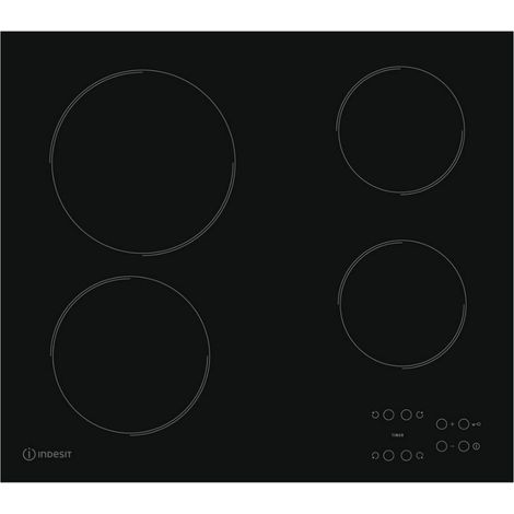 piano cottura in vetroceramica 60cm 4 fuochi 6200w nero - RI161C - Indesit