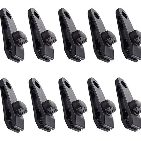 Clips de bâche 10 pièces Clips de tente pinces d'auvent pince d'auvent pour auvent de camping pinces de bâche clips de bâche auvents pour activités de plein air noir