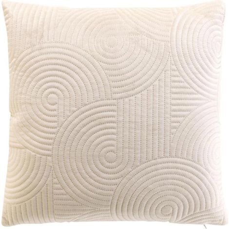 Housse de Coussin en Velours "Circles" 40x40cm Naturel (1/5)