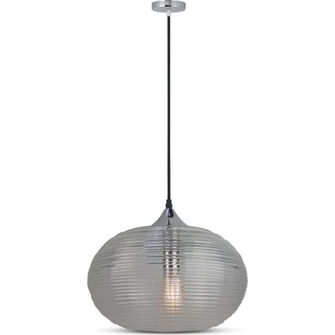 V-TAC LED-Kronleuchter mit gewelltem Glas und Metallkugel, E27-Lampenfassung (max. 60 W)